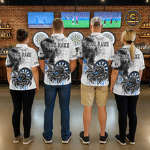 Load image into Gallery viewer, Personalized Dripping Black And Blue Spider Dart Quarter- Zip Shirts For Men, Custom Dart Jerseys NYN2118