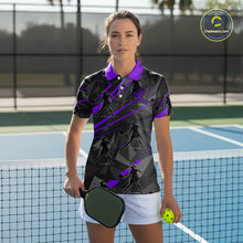 Load image into Gallery viewer, Custom Grey And Purple Pickleball Ball Jerseys For Women Pickleball Paddle League Shirts NYN2128