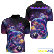Load image into Gallery viewer, Funny Dolphin Rainbow Galaxy Pool Ball Billiard Shirt For Men Personalized Billiard Team Apparel NYN2637
