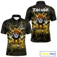 Load image into Gallery viewer, Billiard 8 ball cowboy funny pool shirt for men custom thunder yellow team attire