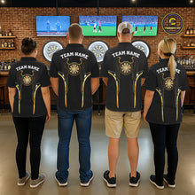 Load image into Gallery viewer, Personalized Gold Wings Dartboard Halftone Darts Quarter-Zip Shirt For Women Dart League Jerseys NYN2172