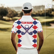 Load image into Gallery viewer, Mens US Flag Golf Shirts Patriotic Golf Jersey Custom Red And Blue Golf Polo Clothes, Golf Gifts NYN3054