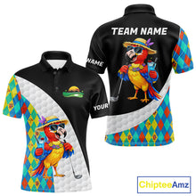 Load image into Gallery viewer, Mens Colorful Argyle Polo Golf Shirts Custom Parrots Golfer Summer Golf Team Attire For Golfers NYN3060