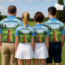 Load image into Gallery viewer, Men's golf team wearing Golden Retriever golf polo shirts custom golf team apparel