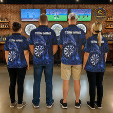 Load image into Gallery viewer, Personalized Fern Leaves Blue Fire Tribal Dart Quarter-Zip Shirts For Men Dart Team Jerseys NYN2193