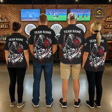 Load image into Gallery viewer, Red Dripping Grim Reaper Dartboard Skull Dart Polo Shirts For Men Custom Name For Dart Players NYN2684