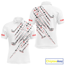 Load image into Gallery viewer, Poker Pattern Golf Polo Shirt For Men Personalized White Golf Clubs Attire, Team Golf Outfit NYN2854