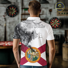 Load image into Gallery viewer, Personalized Florida Flag Black Splatter Dart Polo Shirts For Men Custom Dart Team Jerseys NYN2713