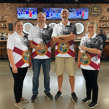 Load image into Gallery viewer, Personalized Florida Flag Black Splatter Dart Polo Shirts For Men Custom Dart Team Jerseys NYN2713