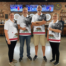 Load image into Gallery viewer, Personalized California Flag Black Splatter Dart Polo Shirts For Women Custom Dart Team Jerseys NYN2714