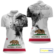 Load image into Gallery viewer, Personalized California Flag Black Splatter Dart 1/4-Zip Shirts For Women Custom Dart Team Jerseys NYN2714