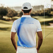Load image into Gallery viewer, Personalized Blue-Light Twinkle Golf Polo Shirt For Men Custom White Pattern Golf Team Clothes NYN2871