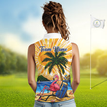 Load image into Gallery viewer, Funny Flamingo Womens Golf Sleeveless Polo Shirt Custom Summer Tropical Golf Team Clothing Golf Gifts NYN3262