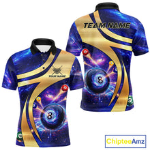 Load image into Gallery viewer, Purple Galaxy Pool 8 Ball Billiard Shirt For Men Personalized Multicolor Light Billiard Apparel NYN2893