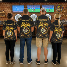 Load image into Gallery viewer, Gold Light Dragon Dartboard Custom Women Darts Quarter-Zip League Shirts Dragon Dart Jerseys NYN2236
