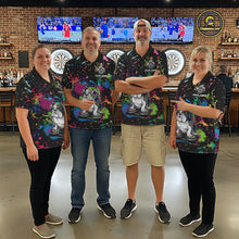 Load image into Gallery viewer, Colorful Paint Funny Dj Music Bulldog Custom Men Darts Polo Shirts Dart League Jerseys NYN2257
