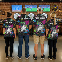 Load image into Gallery viewer, Colorful Paint Funny Dj Music Bulldog Custom Men Darts Polo Shirts Dart League Jerseys NYN2257