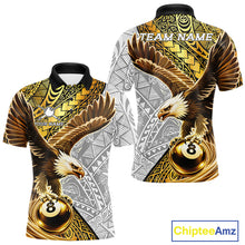 Load image into Gallery viewer, White And Gold Tribal Pattern Billiard Jersey For Men Custom Eagle 8 Ball Billiard Team Shirts NYN2926