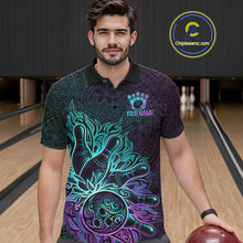 Load image into Gallery viewer, Blue &amp; Purple Tribal Pattern Bowling Ball Jersey For Men Custom Tribal Team Shirts Bowling League NYN2928