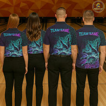 Load image into Gallery viewer, Blue &amp; Purple Tribal Pattern Bowling Ball Jersey For Men Custom Tribal Team Shirts Bowling League NYN2928