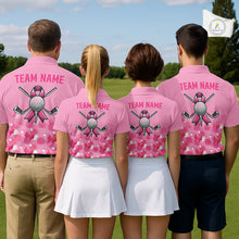 Load image into Gallery viewer, Pink Splatter Golf Shirts For Men Breast Cancer Awareness Golf Jerseys Short Sleeve Golf Tops NYN3315