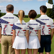 Load image into Gallery viewer, American Flag Patriot Personalized Golf White Mens Golf Polo Shirts Custom Name Golf Gifts NYN3148
