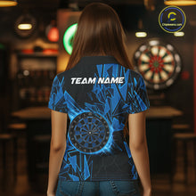 Load image into Gallery viewer, Blue Broken Glass Dartboard Lightning Dart Shirt Custom Dart Jersey For Women, Gifts For Dart Players NYN3335