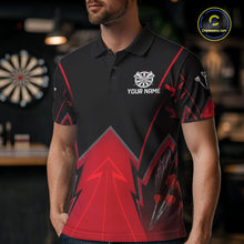 Load image into Gallery viewer, Personalized Blue Dartboard &amp; Arrow Darts Polo &amp; 1/4-Zip Shirt For Men Dart Team Jerseys NYN2945