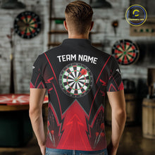 Load image into Gallery viewer, Personalized Blue Dartboard &amp; Arrow Darts Polo &amp; 1/4-Zip Shirt For Men Dart Team Jerseys NYN2945