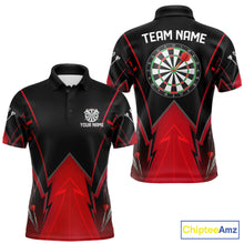 Load image into Gallery viewer, Personalized Blue Dartboard &amp; Arrow Darts Polo &amp; 1/4-Zip Shirt For Men Dart Team Jerseys NYN2945