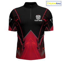 Load image into Gallery viewer, Personalized Blue Dartboard &amp; Arrow Darts Polo &amp; 1/4-Zip Shirt For Men Dart Team Jerseys NYN2945