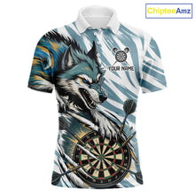 Load image into Gallery viewer, Personalized Cracked Darts Polo &amp; Quarter Zip Shirt Custom Funny Wolf Claws Darts Attire For Men NYN2950