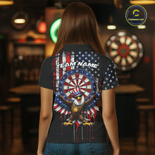 Load image into Gallery viewer, Custom Funny Rich Eagle Grunge US Flag Darts Polo Shirts For Women Patriotic Darts Team Jerseys NYN2757