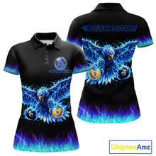 Load image into Gallery viewer, Blue Flaming Eagle Play 8 Ball And 9 Ball Billiard Pool Shirt For Women Custom Billiard Team Appeal NYN2761