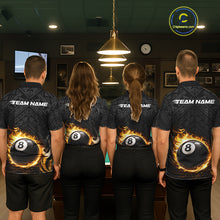 Load image into Gallery viewer, Yellow Tribal Flaming Pool 8 Ball Men Billiard Polo &amp; 1/4-Zip Shirt Personalized Billiard Attire NYN2601