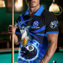 Load image into Gallery viewer, Thunder Lighting Blue 8 Ball Billiard Pool Shirt For Men Custom Funny Shark Billiard Team Appeal NYN2766