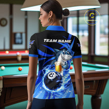 Load image into Gallery viewer, Thunder Lighting Blue 8 Ball Billiard Pool Shirt For Women Custom Funny Shark Billiard Team Appeal NYN2766
