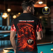 Load image into Gallery viewer, Custom Red Flaming Grim Reaper 8 Ball Billiard Pool Shirts For Men Bowling Polo &amp; 1/4-Zip Jersey NYN2775