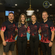Load image into Gallery viewer, Custom Red Flaming Grim Reaper 8 Ball Billiard Pool Shirts For Women Bowling Polo &amp; 1/4-Zip Jersey NYN2775