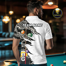 Load image into Gallery viewer, 8 Ball &amp; 9 Ball Pool Billiard Cue Shirt For Men Custom Grey Camo Billiard Team Jersey NYN3426