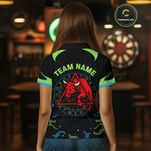 Load image into Gallery viewer, Multi Color Techno Grid &amp; Bull Women's Darts Shirt - Custom Name For Darts Jersey NYN0475