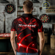 Load image into Gallery viewer, Lightning Dart Arrow Custom Red Darts Polo Shirt For Men - Darts Team Jersey NYN0719