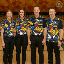 Load image into Gallery viewer, Blue And Yellow Funny Duck Bowling Shirts For Women Personalized Bowling Team Name Outfits NYN3190