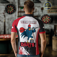 Load image into Gallery viewer, Fiery Rooster Fury Dart Arrow Men's Funny Darts Shirt - Custom Name For Darts Jersey NYN0477