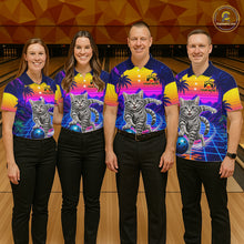 Load image into Gallery viewer, Funny cat bowling team shirts personalized bowling jerseys for leagues