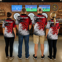 Load image into Gallery viewer, Custom Grey &amp; Red Grunge Paint Dartboard Darts Polo Shirt For Men Outfit Dart Team Jerseys NYN2509