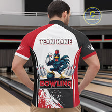 Load image into Gallery viewer, Personalized Funny Rooster Bowling Polo &amp; 1/4-Zip Shirts For Men Splatter Bowling Team Jersey NYN2725