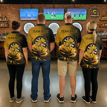 Load image into Gallery viewer, Custom Rose &amp; Bee Grunge Dartboard Grunge Darts Polo Shirts For Women Funny Dart Jerseys NYN2221