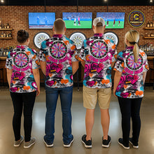 Load image into Gallery viewer, Colorful Heart Graffiti Dartboard Women Darts Quarter-Zip Shirt Custom Couple Dart Valentine Jerseys NYN2528