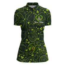 Load image into Gallery viewer, Heart Shamrock Dartboard St Patrick's Day Women Darts Quarter-Zip Shirt Custom Darts Couple Jersey NYN2530